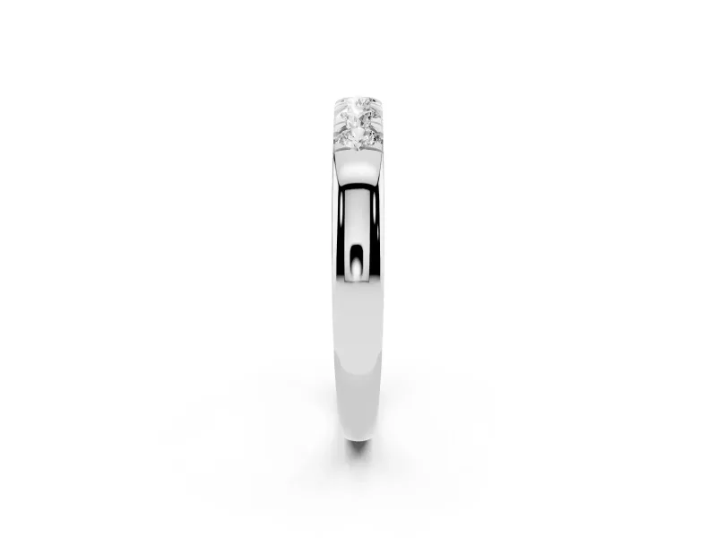 Round Lab-Grown Diamond Five-Stone Wedding Band | Rounded Profile | Sterling Silver