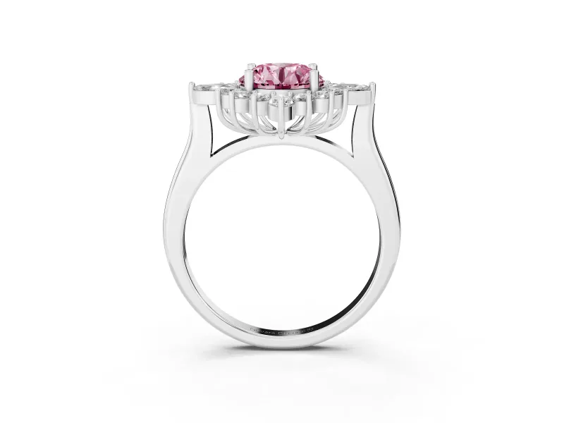 Round Engagement Ring Setting for a Fancy Pink Lab-Grown Diamond | White Gold - Design NV-24790