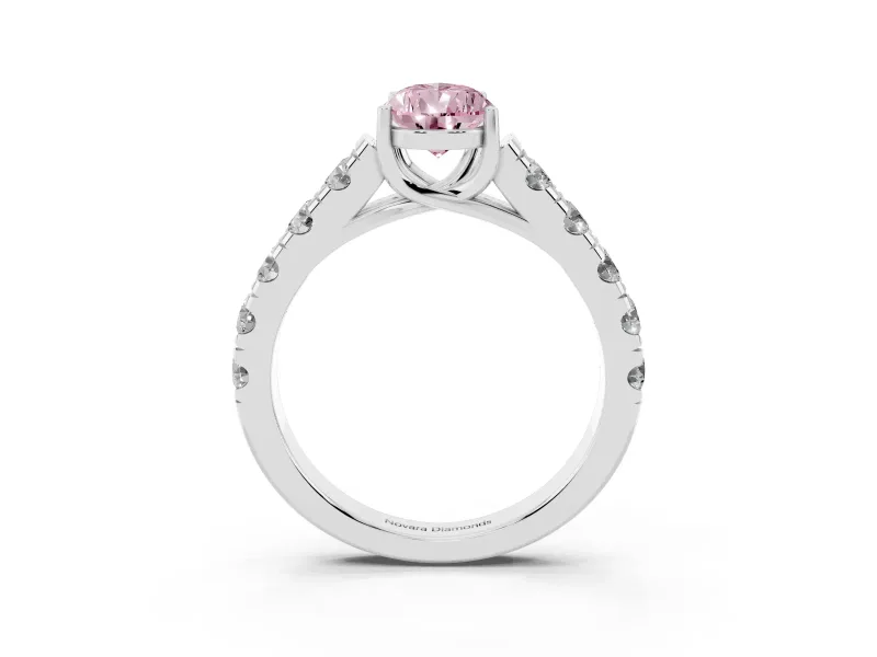 Pear-Shaped Engagement Ring Setting for a Fancy Pink Lab-Grown Diamond | Sterling Silver - Design NV-24643