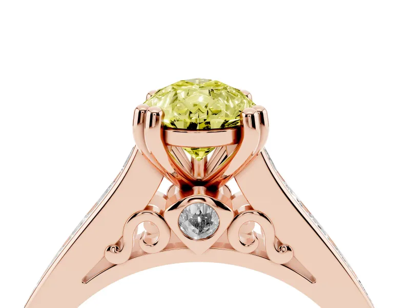 Pear-Shaped Channel Engagement Ring Setting for a Fancy Yellow Lab-Grown Diamond | Rose Gold - Design NV-24671