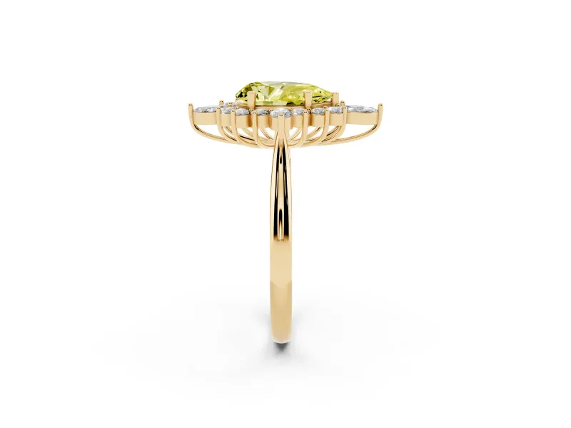 Pear-Shaped Engagement Ring Setting for a Fancy Yellow Lab-Grown Diamond | Yellow Gold - Design NV-24790