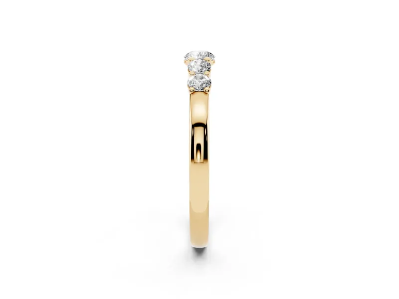 Round Lab-Grown Diamond Five-Stone Wedding Band | Trellis Gallery | Yellow Gold