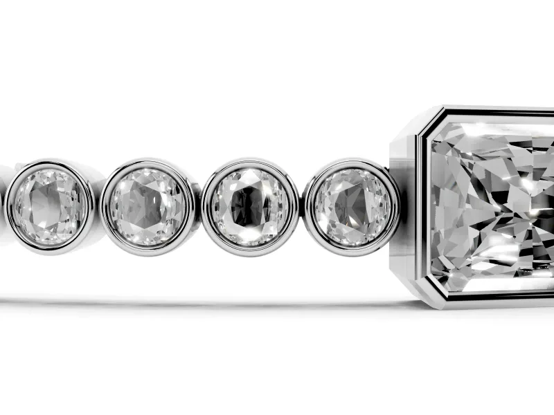 Round Lab-Grown Diamond Bezel Tennis Bracelet | Sterling Silver