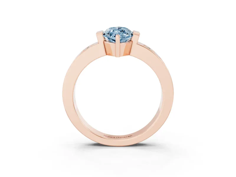 Marquise Tension Style Engagement Ring Setting for a Fancy Blue Lab-Grown Diamond | Rose Gold