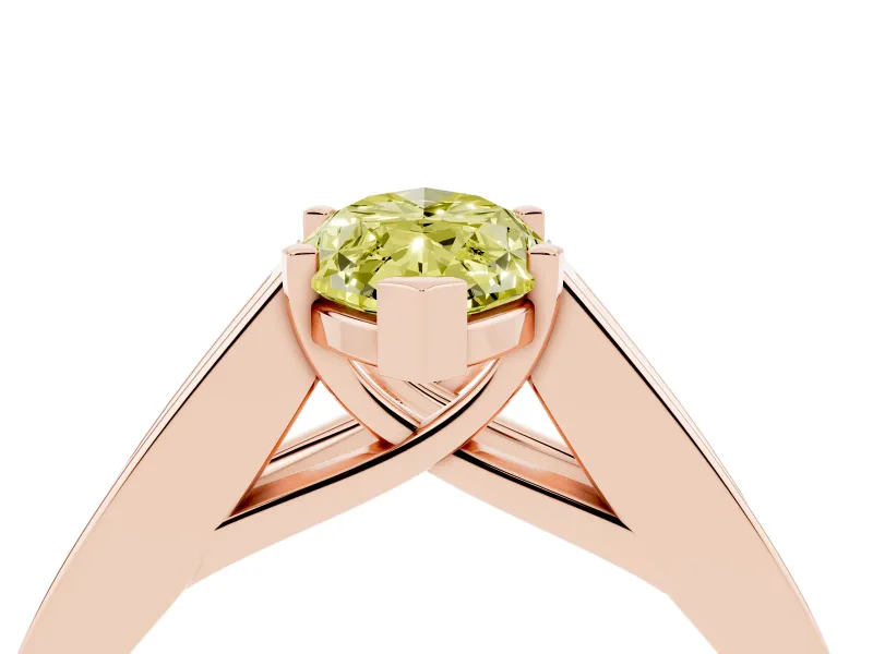 Marquise Channel-Set Engagement Ring Setting for a Fancy Yellow Lab-Grown Diamond | Rose Gold