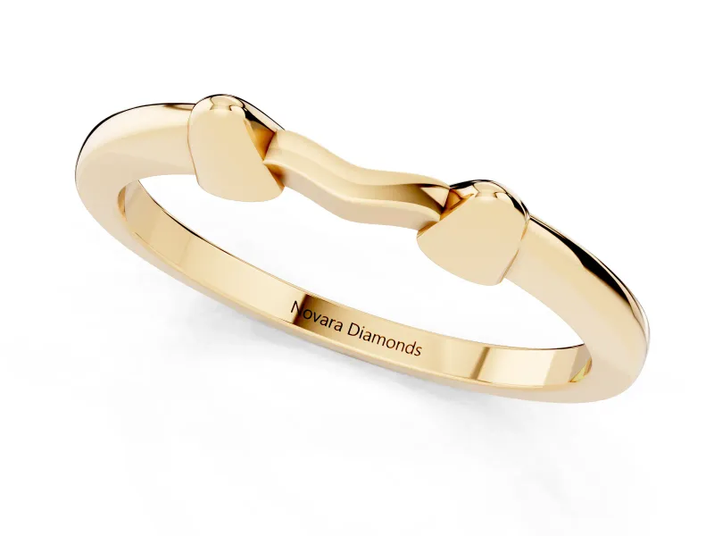 Bamboo-Inspired Plain Band Set in Yellow gold