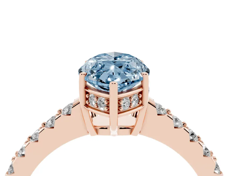 Marquise Engagement Ring Setting for a Fancy Blue Lab-Grown Diamond | Rose Gold - Design NV-24649