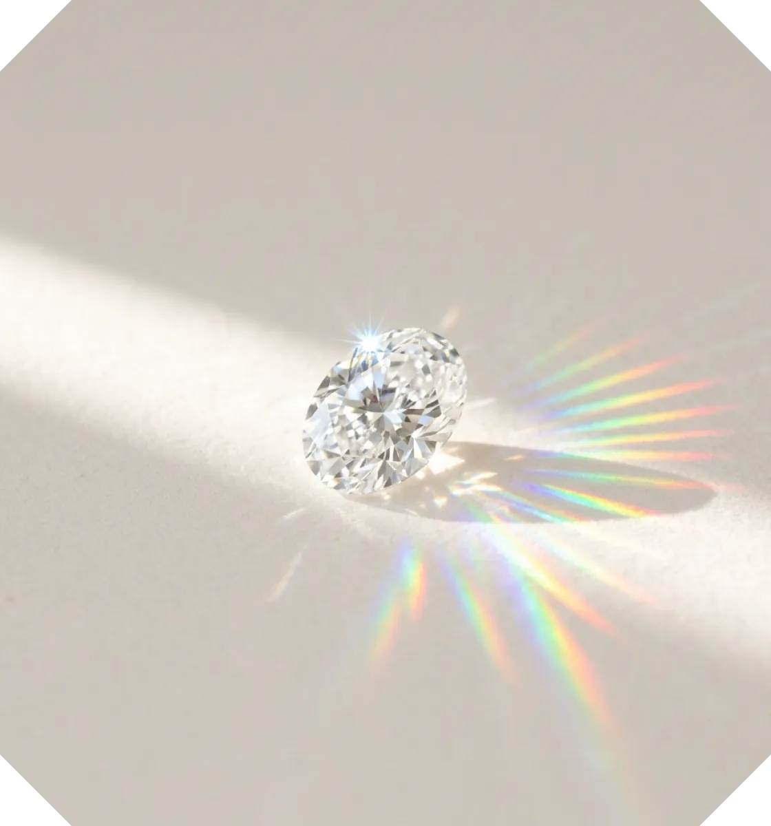 Close-up of a lab-grown diamond