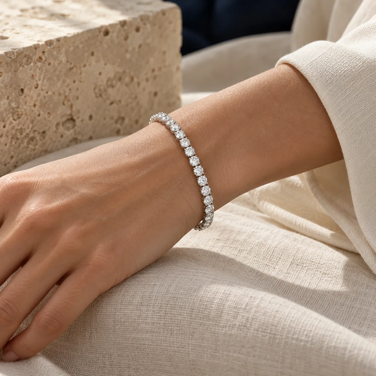 Lab-grown diamond tennis bracelets